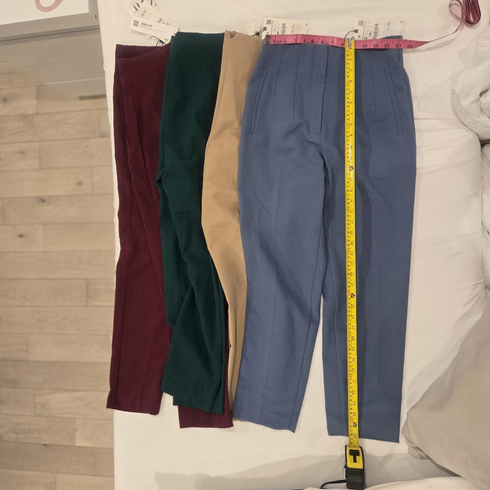 Zara Burgandy PANTS WITH A HIGH WAIST